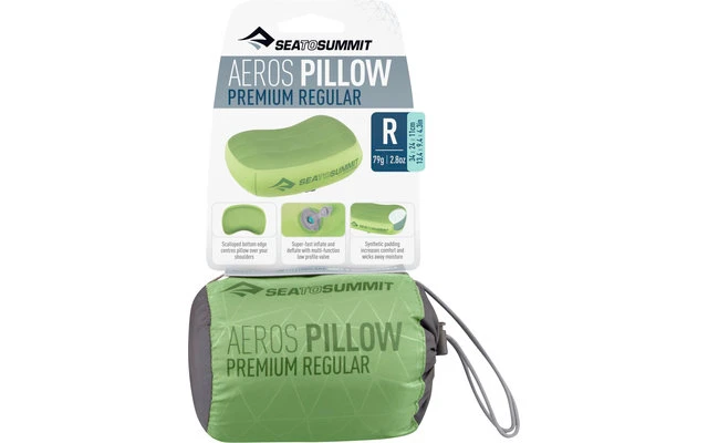 Sea To Summit Aeros Premium Pillow Reisekissen Regular, Grau 34x24x11cm 3 Sea To Summit Aeros Premium Pillow Reisekissen Regular, Grau 34x24x11cm