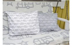 Pufz Kopfkissenbezug Wohnwagen Grau/weiß -Roben Peak Geschaft 553423 3688144