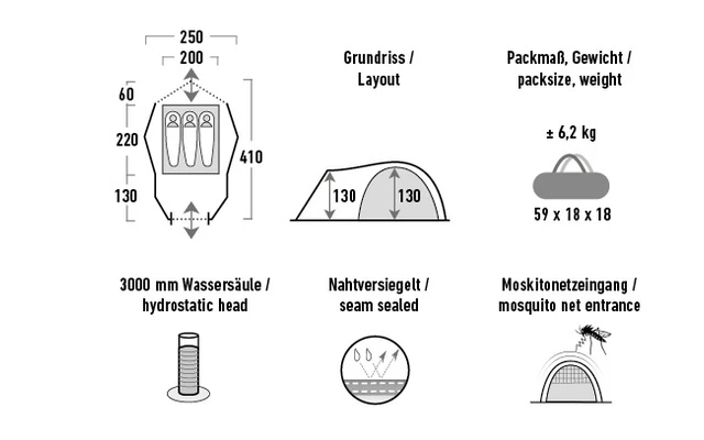 High Peak Alfena 3.0 Kuppelzelt 3 Personen 4 High Peak Alfena 3.0 Kuppelzelt 3 Personen – Bild 2