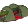 High Peak Falcon 3 LW Lightweight 3 Personen Tunnelzelt Aluminium Gestänge Olive/rot -Roben Peak Geschaft 733022 4904012