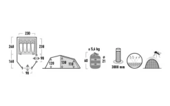 High Peak Zelt Goshawk 4 Tunnelzelt -Roben Peak Geschaft 803042 5244845